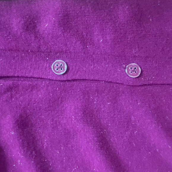 Nicole Miller Metallic Plum Berry Cardigan Sweater Size Small - Picture 14 of 14